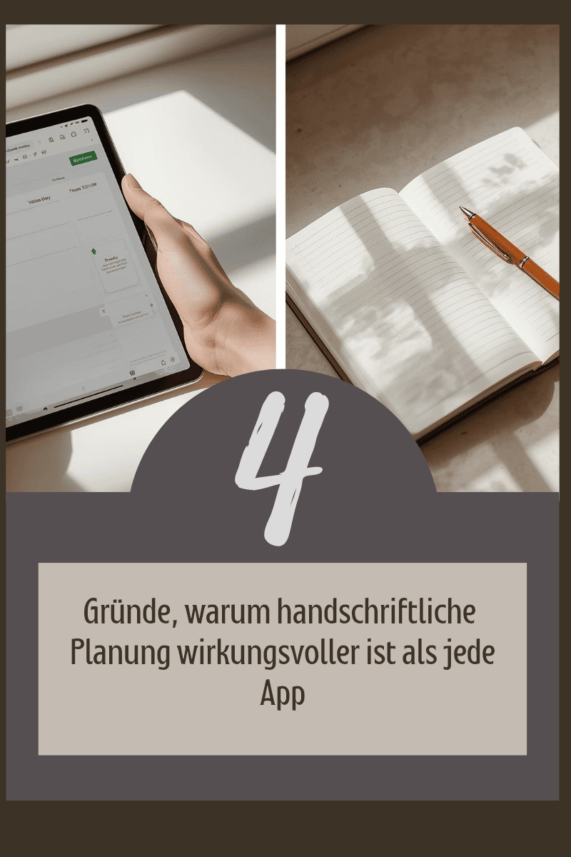 Gründe, warum analoge Planung wirkungsvoller ist als digitale Planung